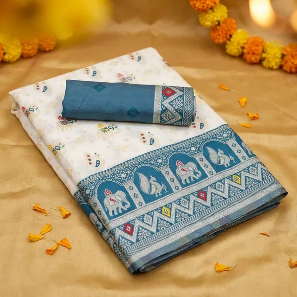 Morpich_Party_Wear_Kanjivaram_Silk_Sarees_With_Blouse