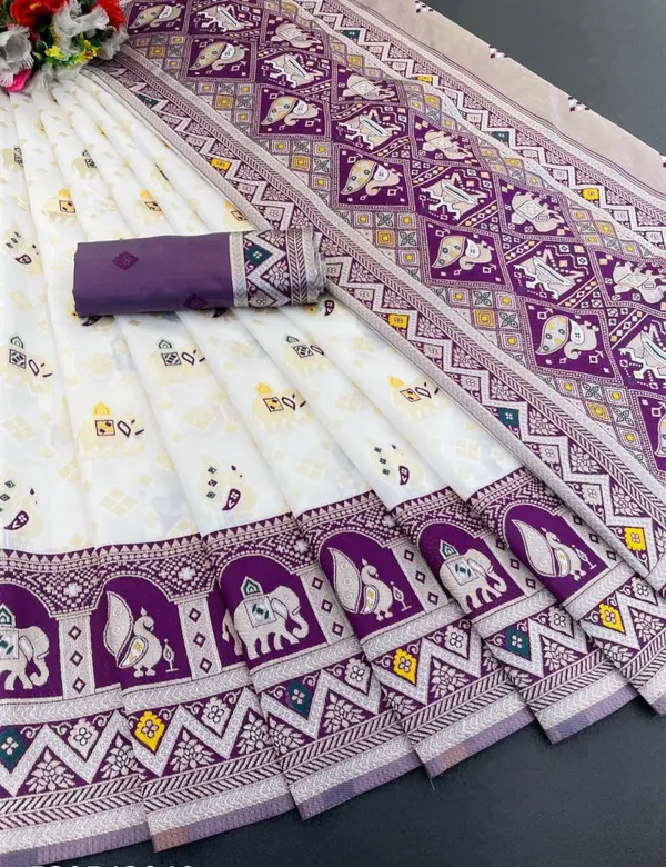 Wine_Party_Wear_Kanjivaram_Silk_Sarees_With_Blouse
