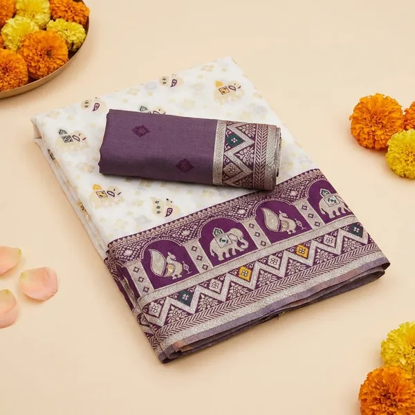 Wine_Party_Wear_Kanjivaram_Silk_Sarees_With_Blouse
