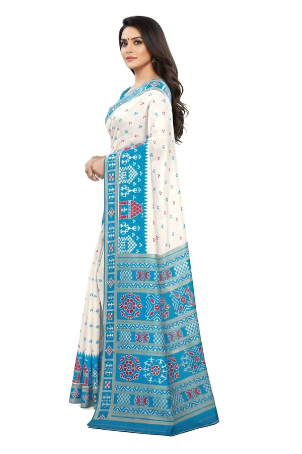 Firozi_Soft_Silk_Banarasi_Sarees_With_Rich_Pallu_Blouse