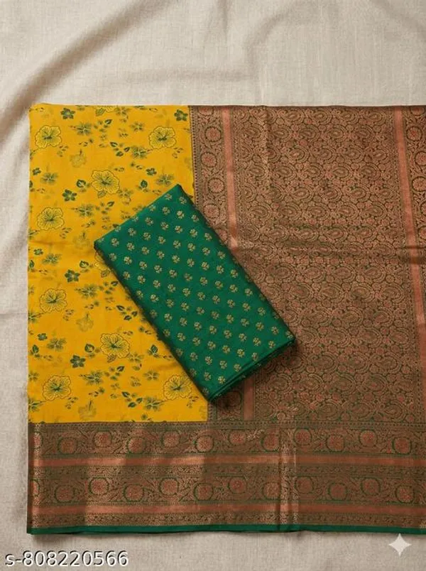 Mustard_Premium_Quality_Banarasi_Wovan_Sarees