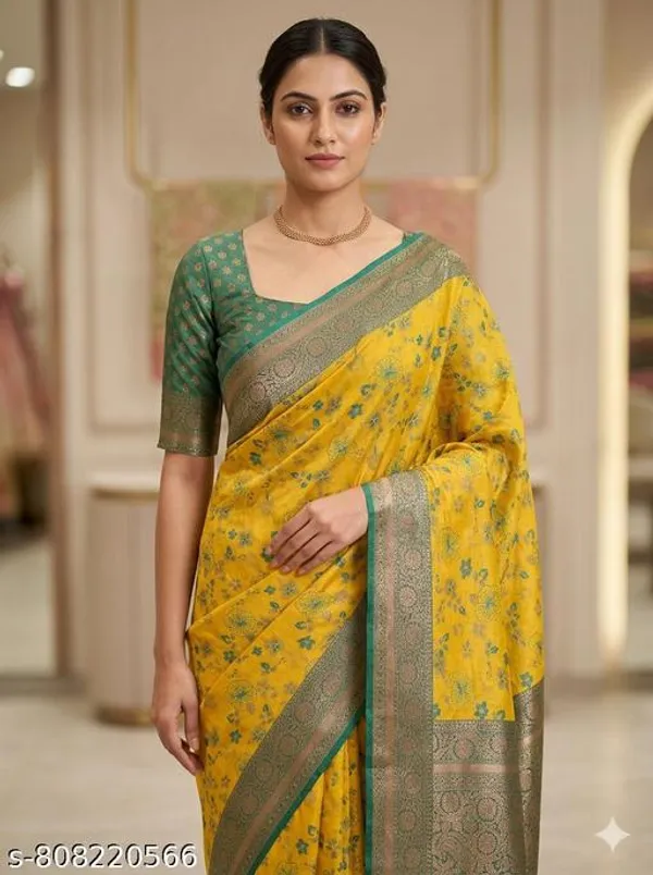 Mustard_Premium_Quality_Banarasi_Wovan_Sarees
