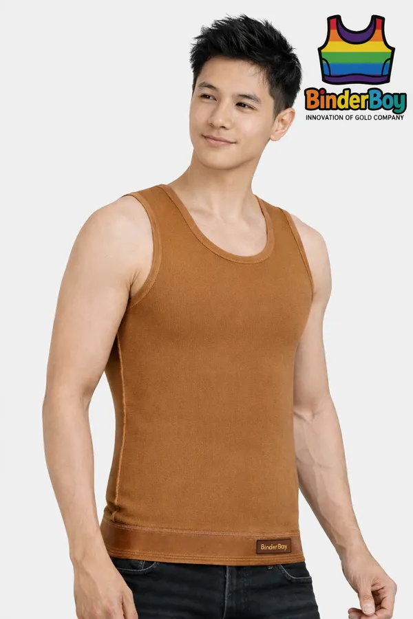 Beige_Elastic_Fabric__Full_Length_Deep_Neck_Front_Zip_Compression_Vest_For_Unisex