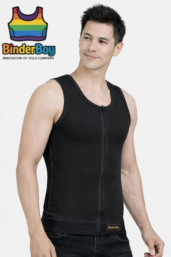 Black_Elastic_Fabric_Full_Length_Front_Zip_Compression_Vest_For_Men