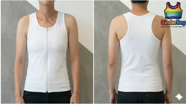 White_Elastic_Fabric_Full_Length_Double_Layer_Front_Zip_Compression_Vest_For_Unisex