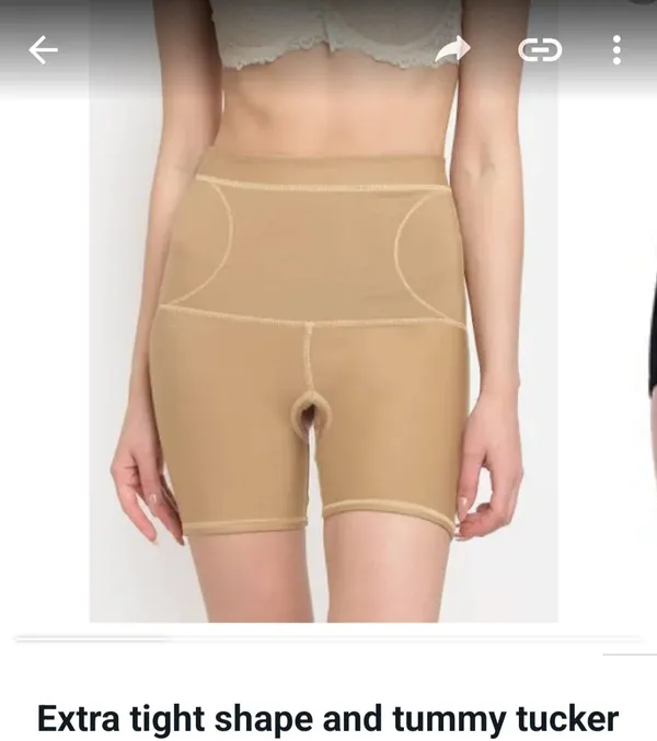 Beige_Cotton_Blend_Shapewear_Shorts_For_Women