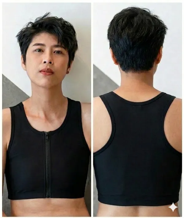 Skin_Tone_Cotton_Blend_Full_Length_Deep_Neck_Front_Zip_Chest_Binder_For_Unisex
