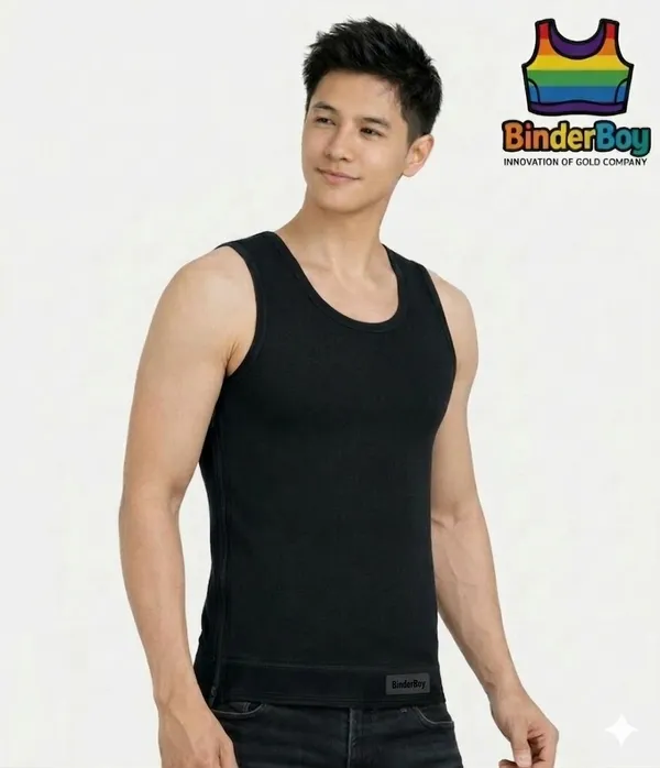 Black_Elastic_Fabric_Full_Length_Side_Zip_Chest_Binder_For_Unisex
