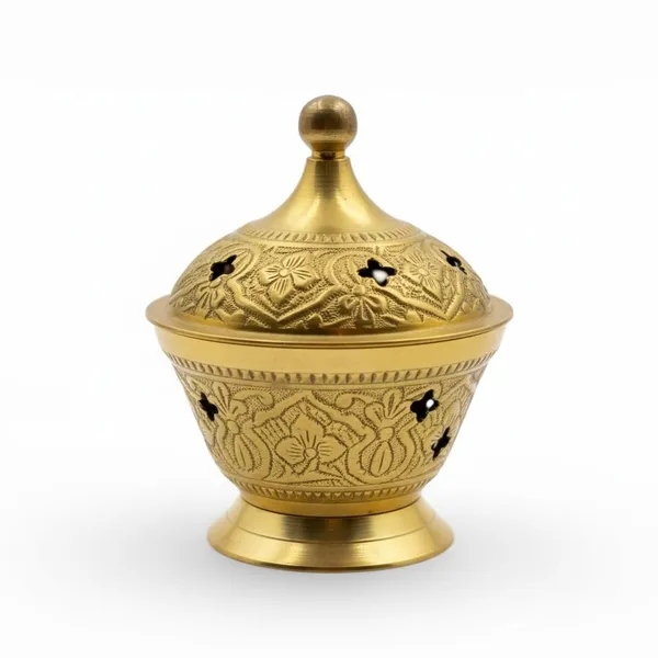 Brass_Incense_Burner_For_Indoor_woth_a_complimentary_Havan_Cup
