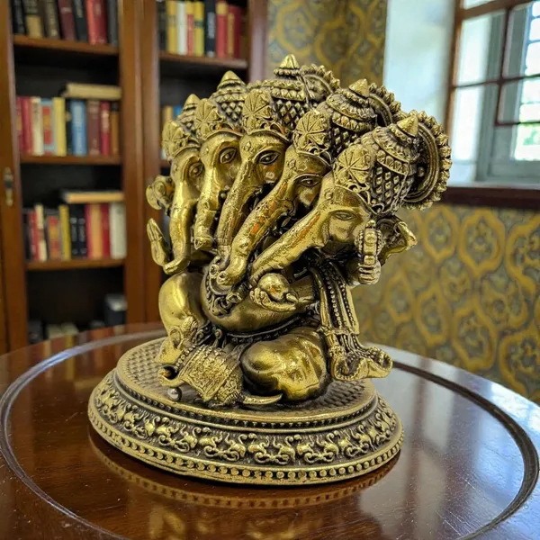 Brass_Panchmukhi_Ganesha_Idol_For_Indoor