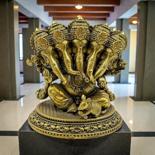 Brass_Panchmukhi_Ganesha_Idol_For_Indoor