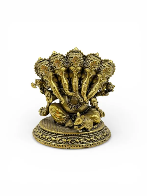 Brass_Panchmukhi_Ganesha_Idol_For_Indoor