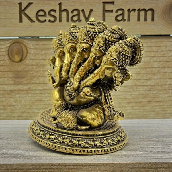 Brass_Panchmukhi_Ganesha_Idol_For_Indoor