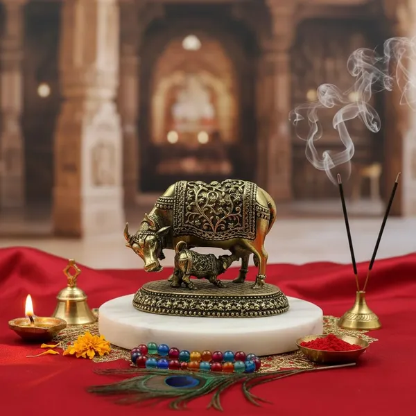 Brass_Cow_And_Calf_Idol_For_Indoor