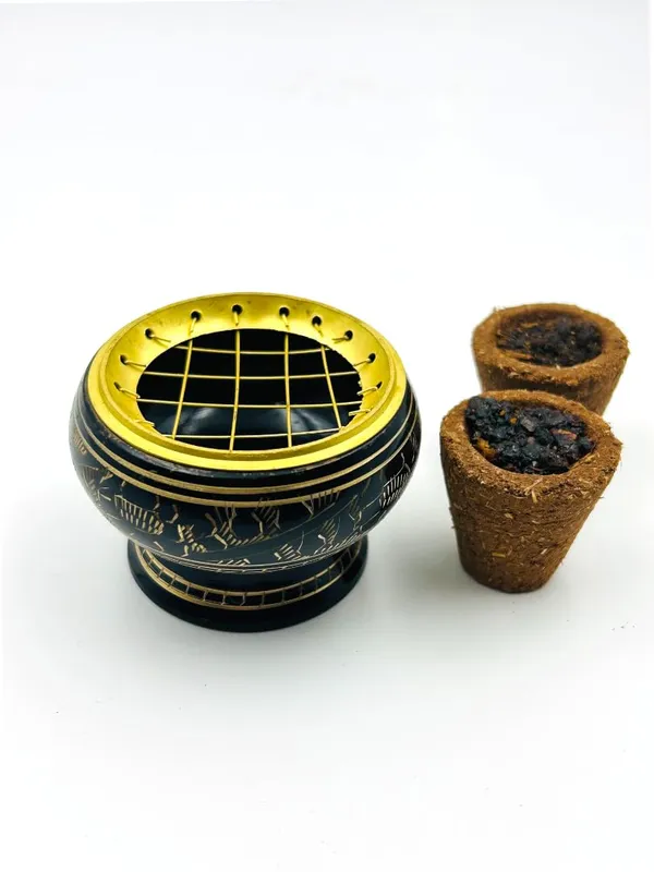 Brass_Incense_Burner_For_Indoor_with_a_complimentary_Havan_Cups