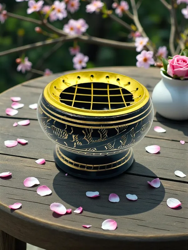 Brass_Incense_Burner_For_Indoor_with_a_complimentary_Havan_Cups