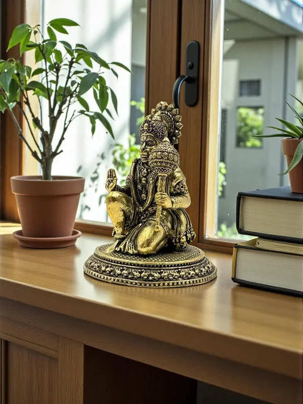 Brass_Hanuman_Sitting_Idol_For_Indoor