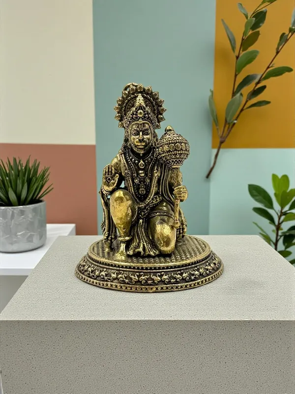Brass_Hanuman_Sitting_Idol_For_Indoor