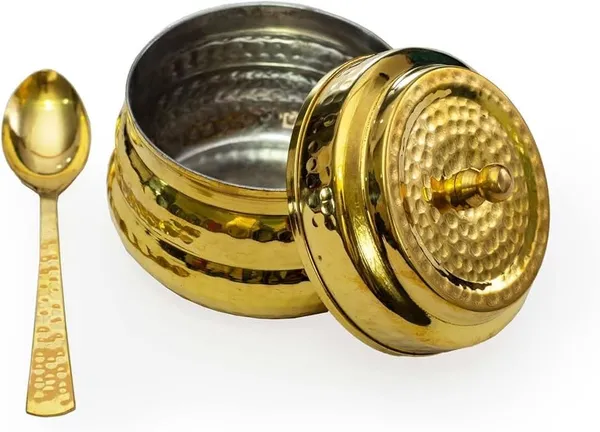 Brass_Ghee_Pot_With_Spoon_For_Indoor