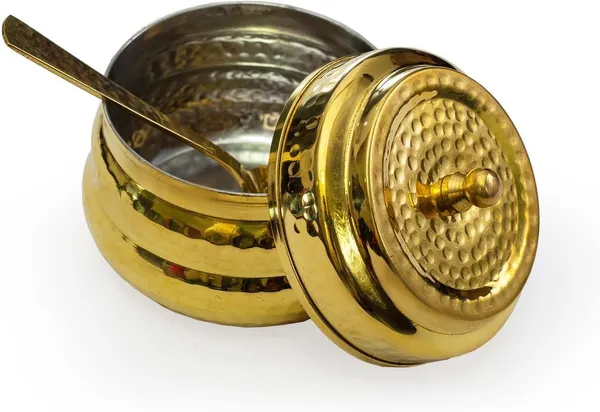 Brass_Ghee_Pot_With_Spoon_For_Indoor