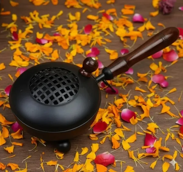 Metal_Dhoop_Holder_with_Wooden_Handle�