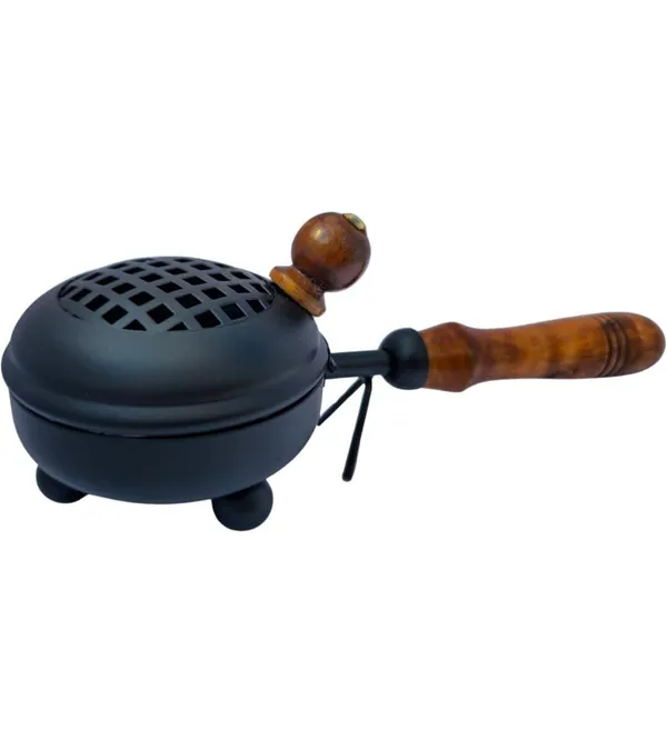 Metal_Dhoop_Holder_with_Wooden_Handle�
