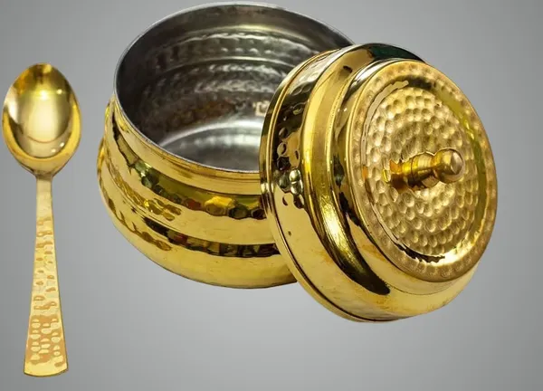 Brass_Ghee_Pot_With_Spoon_For_Indoor