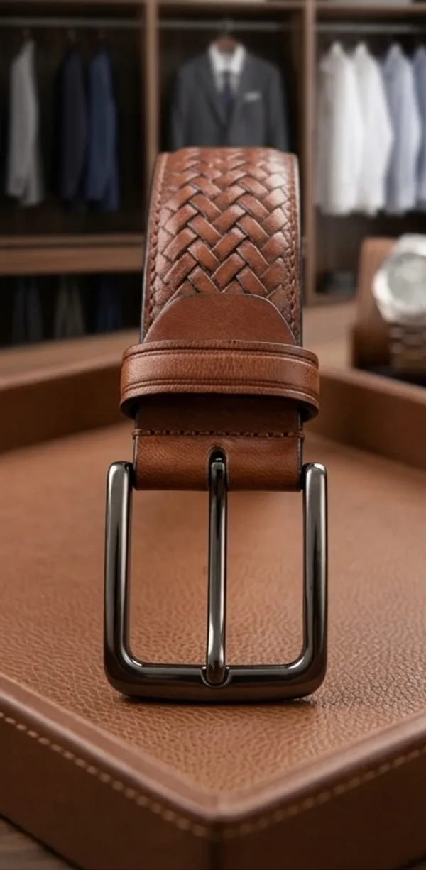 Brown_Braided_Leather_Belt_With_Metal_Buckle_For_Men
