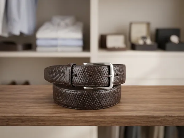 Dark_Brown_Textured_Leather_Belt_With_Silver_Buckle_For_Men