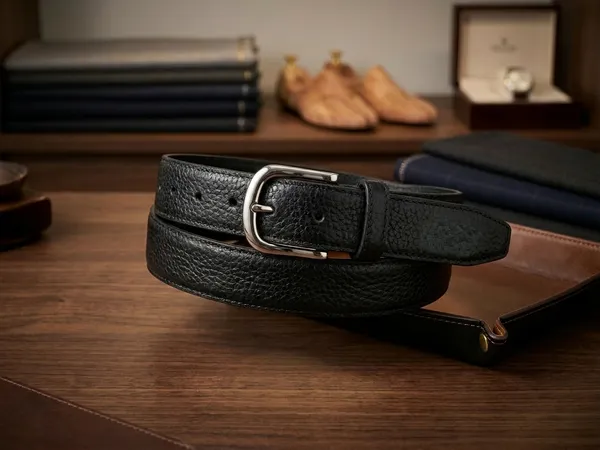 Black_Premium_Textured_Leather_Belt_With_Silver_Buckle_For_Men