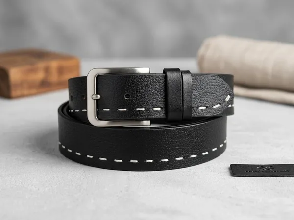 Black_Leather_Belt_With_White_Contrast_Stitching_And_Silver_Buckle_For_Men