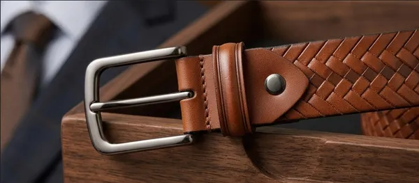 Brown_Premium_Woven_Leather_Belt_With_Metal_Buckle_For_Men