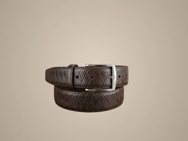 Dark_Brown_Textured_Leather_Belt_With_Silver_Buckle_For_Men