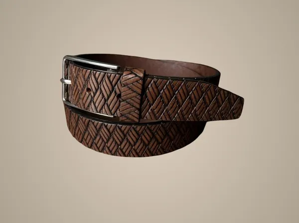 Brown_Textured_Leather_Belt_With_Silver_Buckle_For_Men