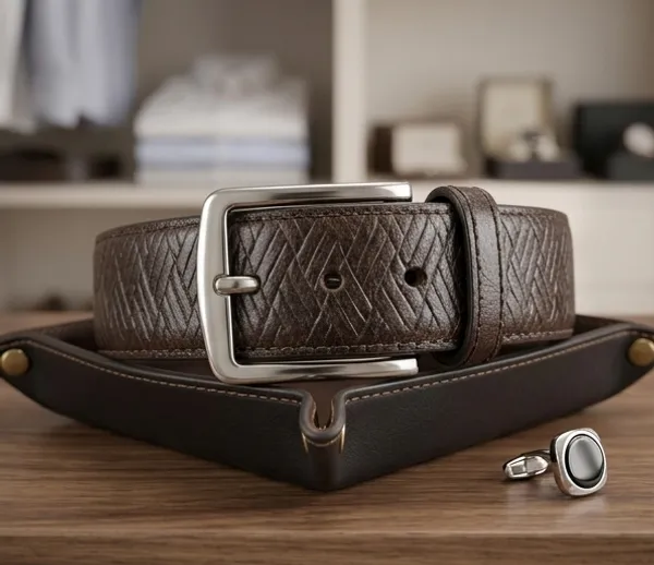 Dark_Brown_Textured_Leather_Belt_With_Silver_Buckle_For_Men