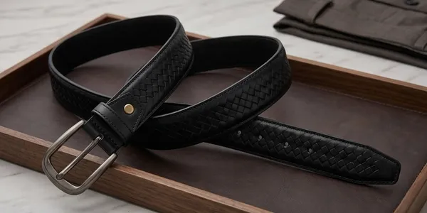 Black_Braided_Leather_Belt_With_Silver_Buckle_For_Men