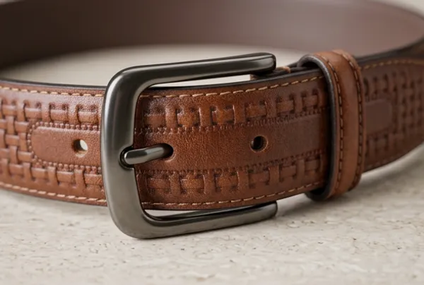 Tan_Brown_Handcrafted_Tan_Woven_Leather_Belt_With_Metal_Buckle_For_Men