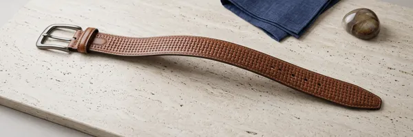 Tan_Brown_Handcrafted_Tan_Woven_Leather_Belt_With_Metal_Buckle_For_Men