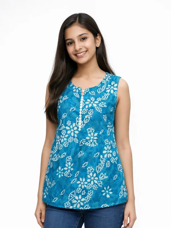 Blue_100%_Cotton_Top_For_Women