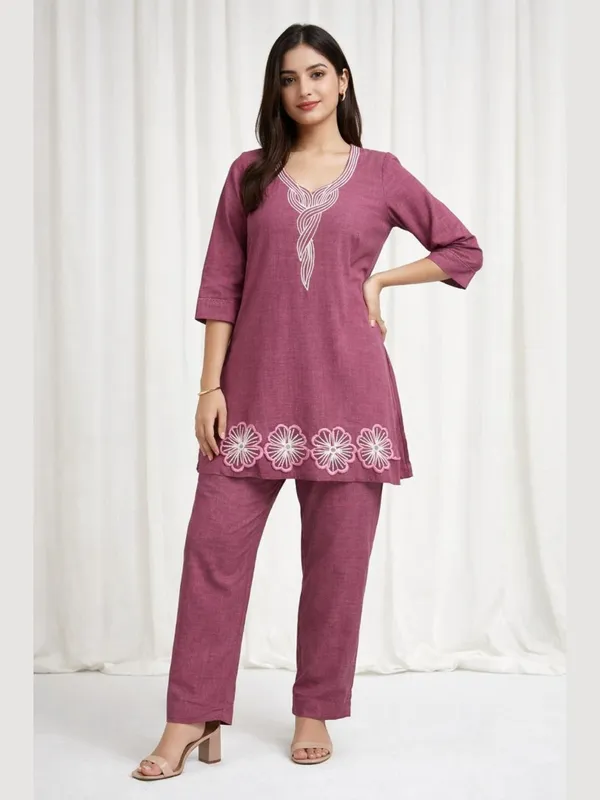 Purple_Linen_Co-Ord_Set_For_Women