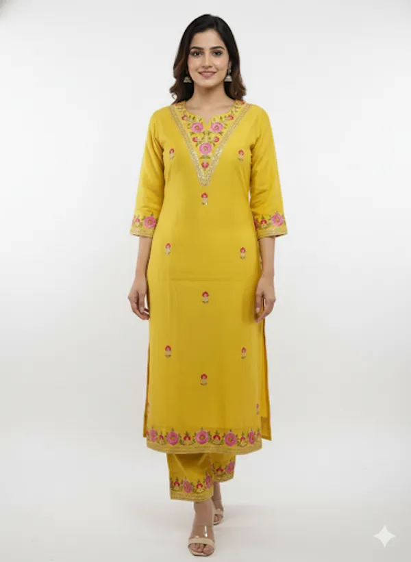 Mustard_Yellow_Silk_Embroidered_Suit_Set_For_Women