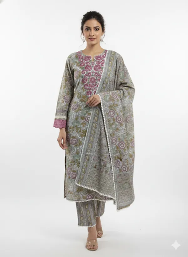Grey_Cotton_Kurti_Pant_Set_For_Women