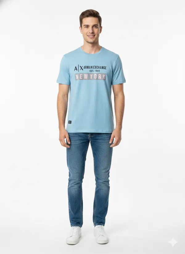 Blue_100%_Premium_Cotton_Blend_T-Shirt_For_Men