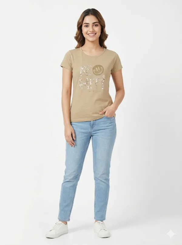 Beige_Cotton_T-Shirt_For_Women