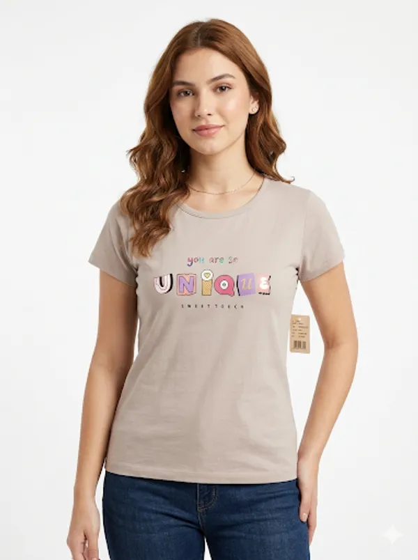 Beige_Cotton_T-Shirt_For_Women