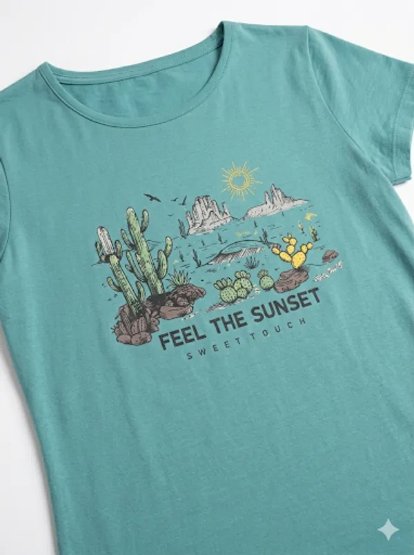Blue_Cotton_T-Shirt_For_Women