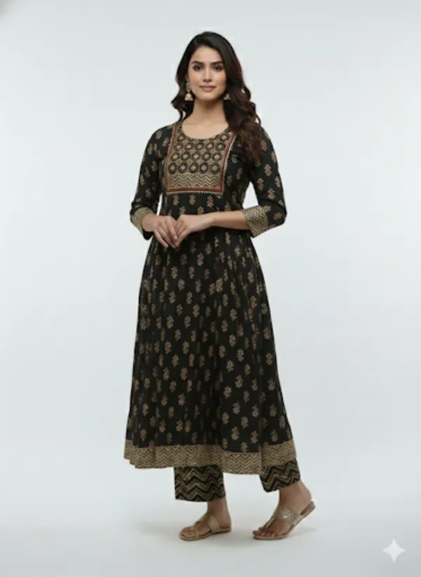 Black_Cotton_Blend_Anarkali_Set_With_Dupatta_For_Women