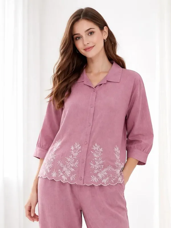 Pink_Cotton_Linen_Co-Ord_Set_For_Women