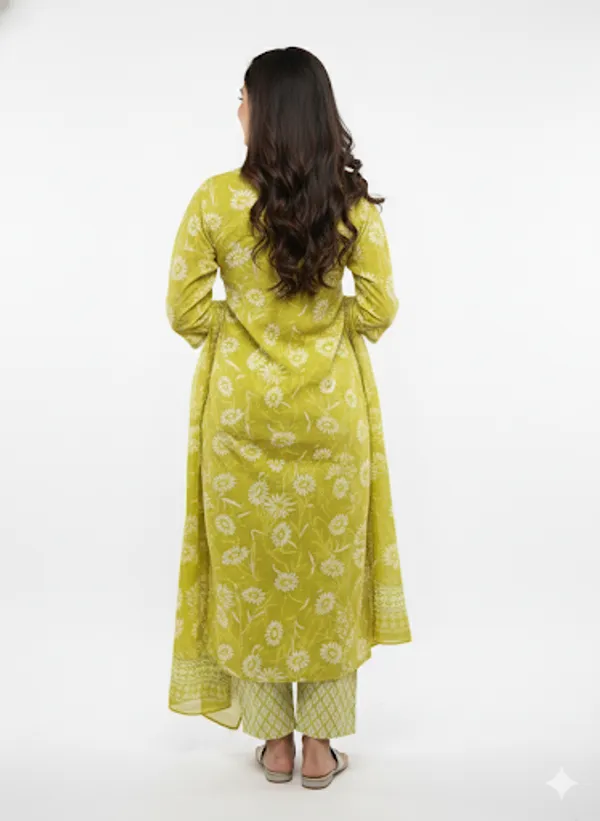 Green_Cotton_Rayon_Blend_Kurta_Set_For_Women