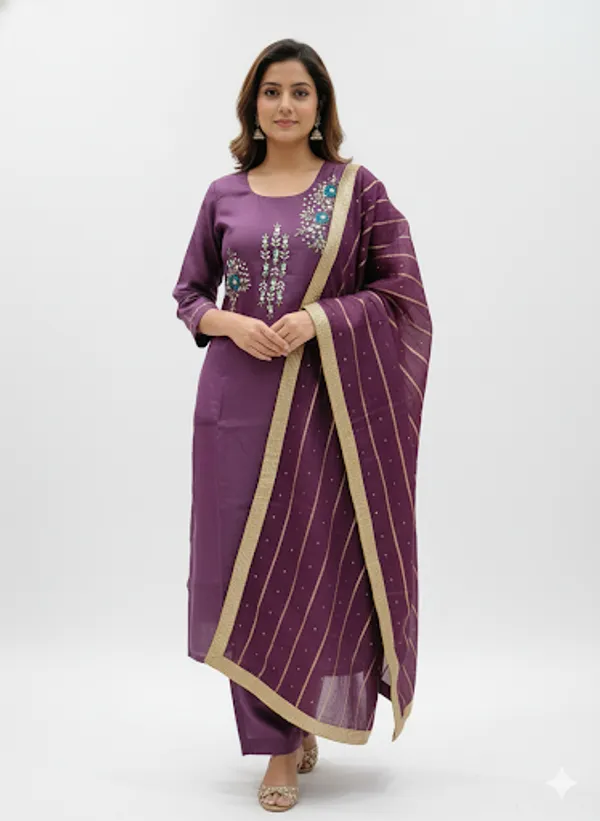 Purple_Cotton_Kurta_Set_For_Women